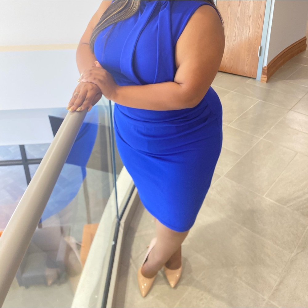 Royal blue business dress